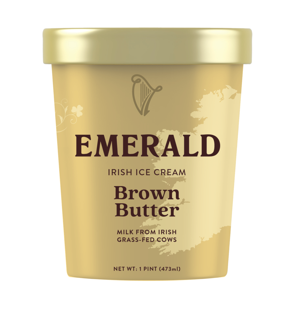 Emerald Irish Ice Cream - made with milk from Irish grass-fed cows - Brown Butter