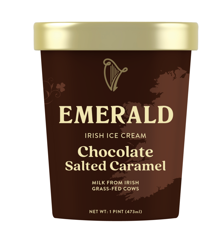 Emerald Irish Ice Cream - made with milk from Irish grass-fed cows - Chocolate Salted Caramel