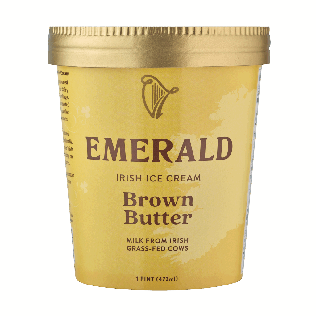 Emerald Irish Ice Cream - made with milk from Irish grass-fed cows - Brown Butter