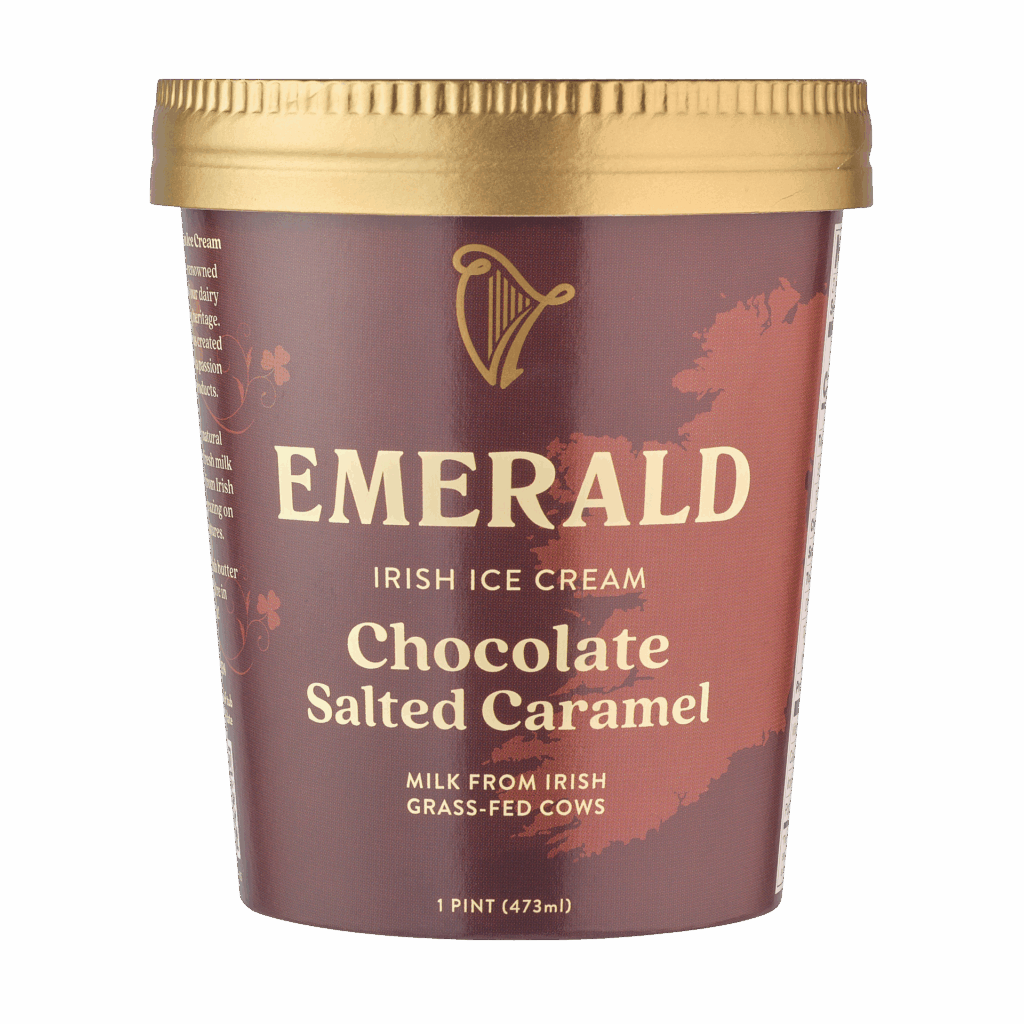 Emerald Irish Ice Cream - made with milk from Irish grass-fed cows - Chocolate Salted Caramel