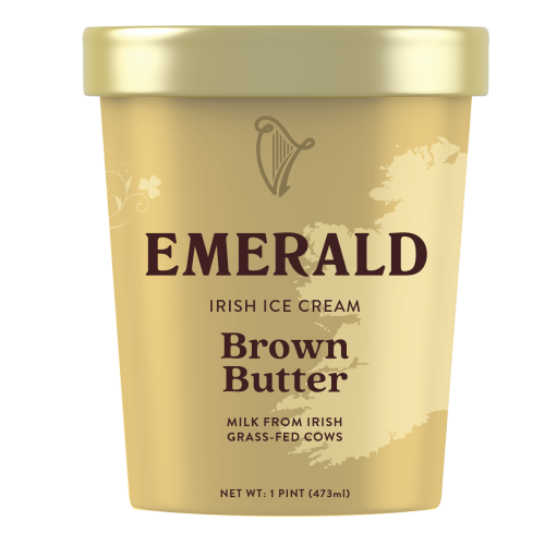 Emerald Irish Ice Cream - made with milk from Irish grass-fed cows - Brown Butter